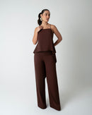 CONJUNTO CHIFFON DALLA MARROM