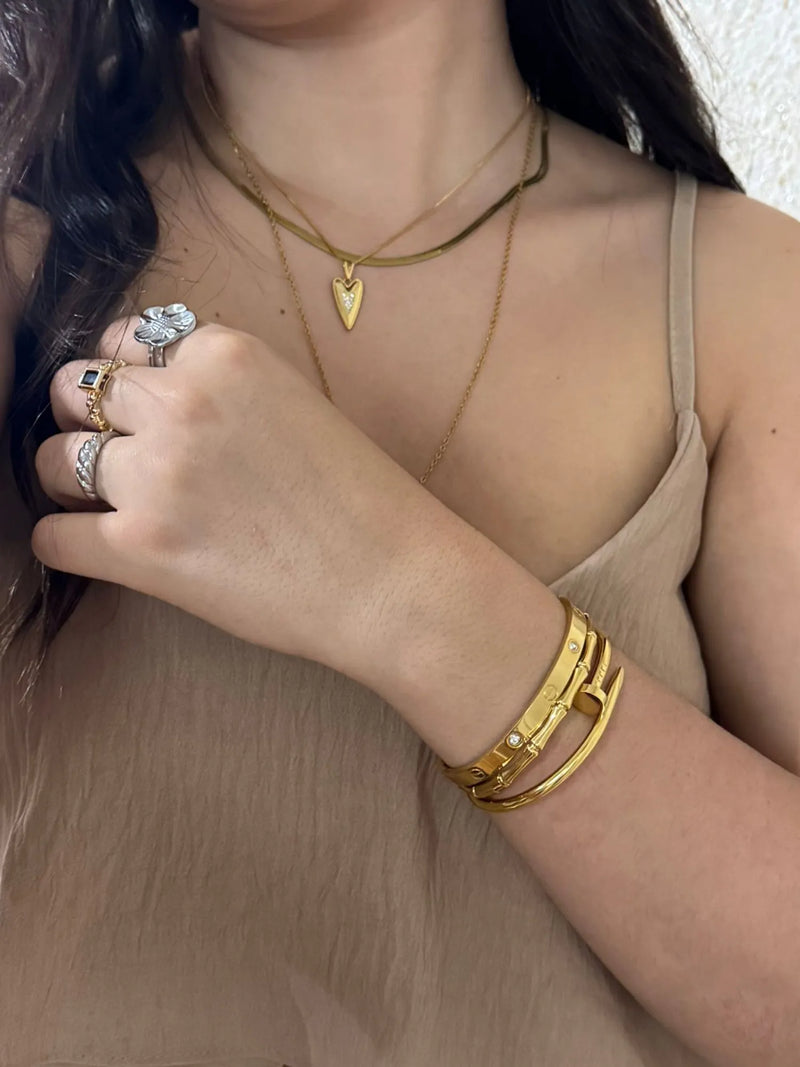 Kit Bracelete Carti + Bamboo + Prego Prata (Não Fica Escuro)