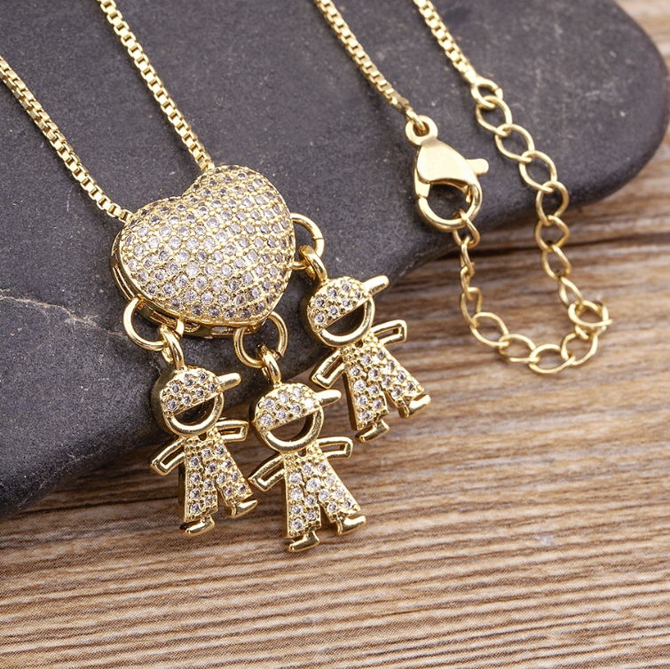 Colar Amor de Mãe Banhado a Ouro 18k - 1 a 5 pingentes