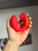 Vibrador Feminino Casal Sugador de Clitóris Duplo Penetrável - Entrega Discreta (ENVIO IMEDIATO NACIONAL)